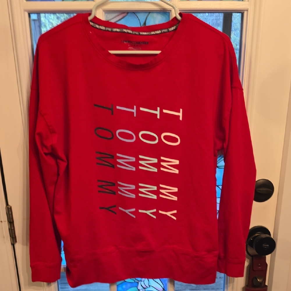 Tommy Hilfiger Women's Bold Red Crew Neck Sweater